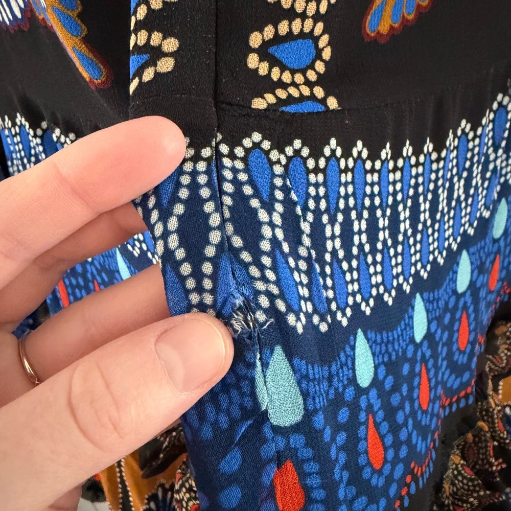 FARM Rio Black Blue Gold Floral Maxi Dress - Picture 4 of 5
